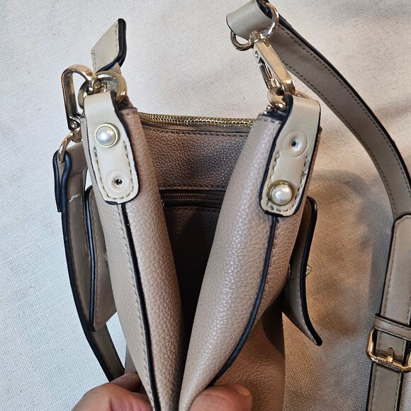 Celine Dion Maestro Beige Faux Leather Crossbody Clutch - Picture 8 of 8